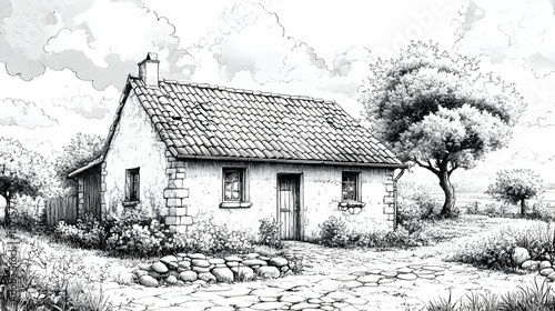 Black and White Illustratio...