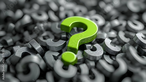 Green Question Mark 3D Illu...