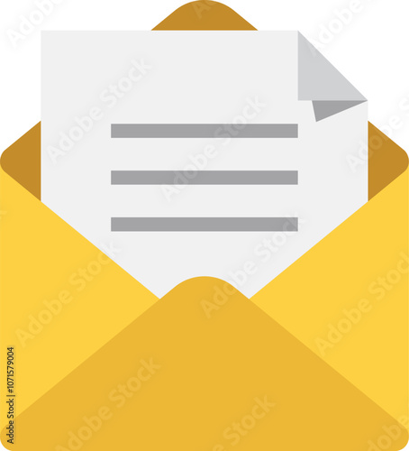 Yellow envelope with a letter inside symbolizes communication and mail delivery, highlighting the importance of staying connected in the digital age