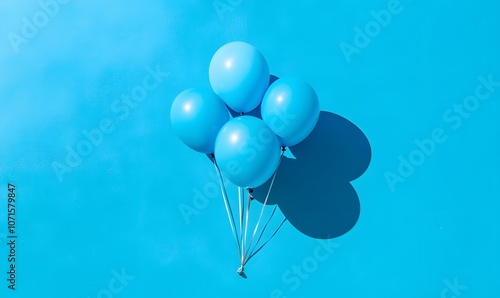 Wallpaper Mural A bunch of blue balloons on a blue background, Generative AI Torontodigital.ca