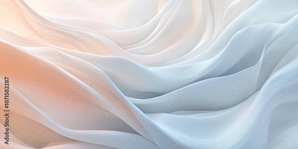 Obraz premium Soft pastel fabric-like abstract background. Abstract background featuring soft, flowing, fabric-like textures in light pastel shades, creating a smooth and serene feel