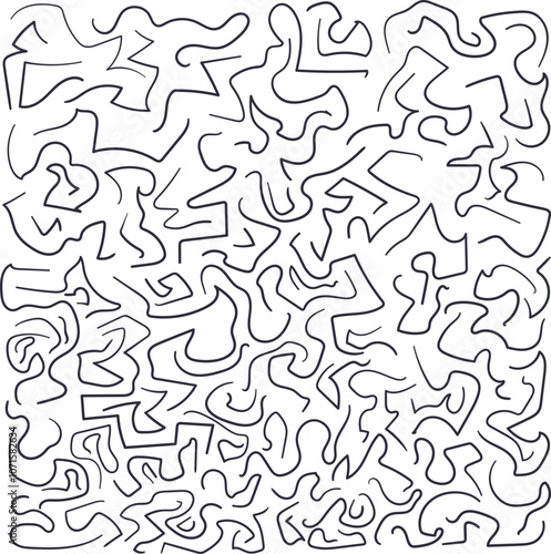 A tangled maze or lines resembling the convolutions of the brain.