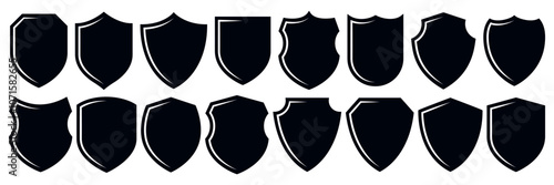 Set of vintage label and badges shape collections. Vector illustration. Black template for patch, insignias, overlay.