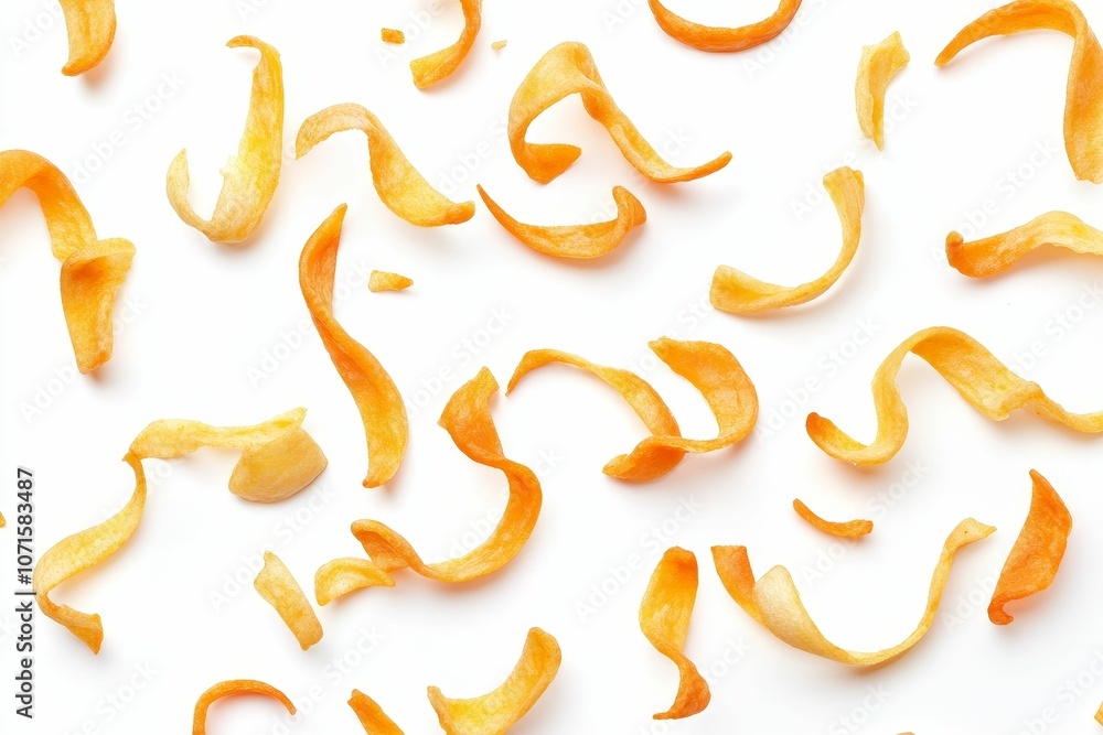 Obraz premium Crispy, orange, and sweet potato chips.