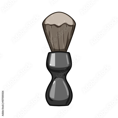 synthetic shaving brush cartoon. badger horsehair, exfoliate wetshave, grooming traditional synthetic shaving brush sign. isolated symbol vector illustration