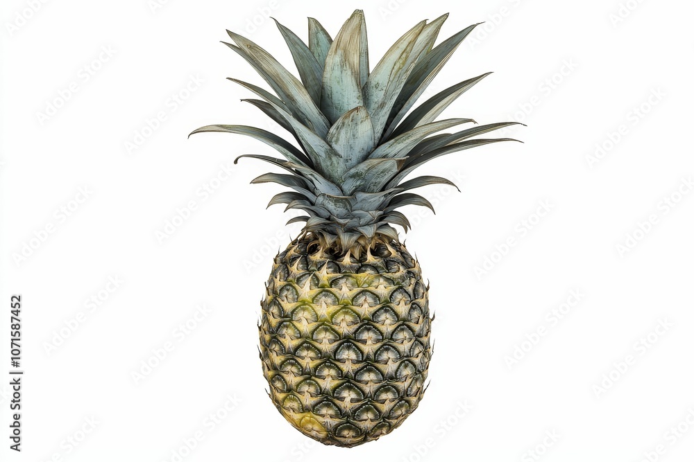 Fototapeta premium A whole pineapple isolated on white.