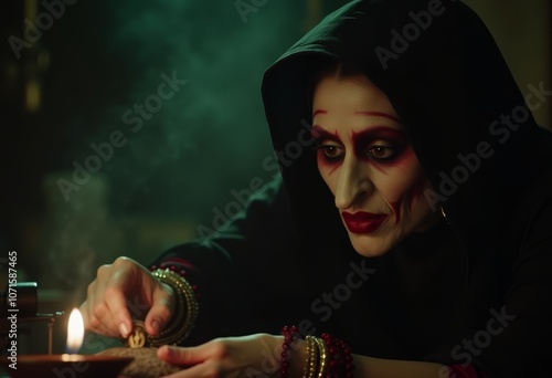 Ugly witch with long nose m...