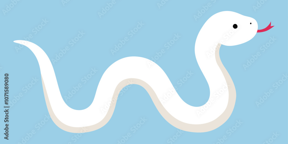 Obraz premium 白蛇のベクターイラスト。干支、十二支、へび、年賀