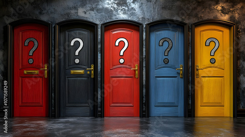 Five Doors with Question Ma...