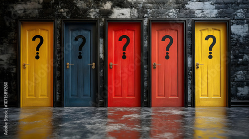 Five Doors with Question Ma...