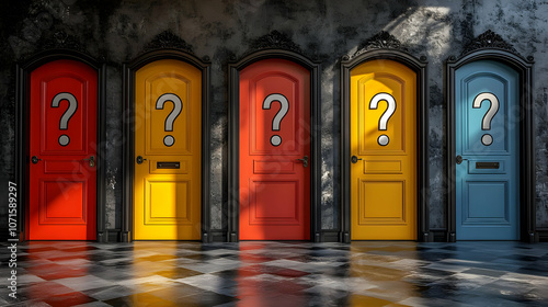 Five Doors with Question Ma...