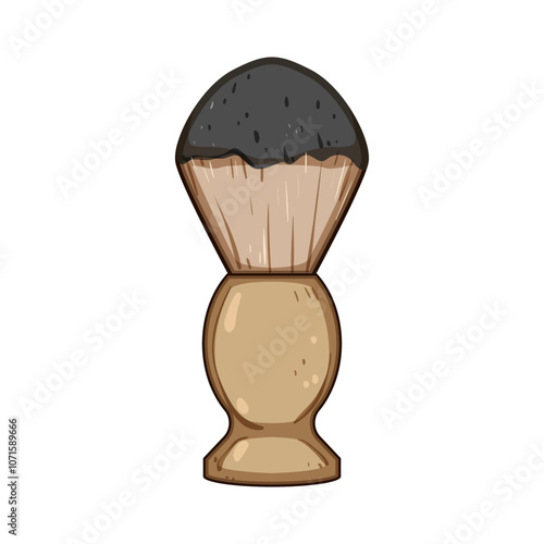 grooming shaving brush cartoon. traditional soap, cream bowl, stand knot grooming shaving brush sign. isolated symbol vector illustration