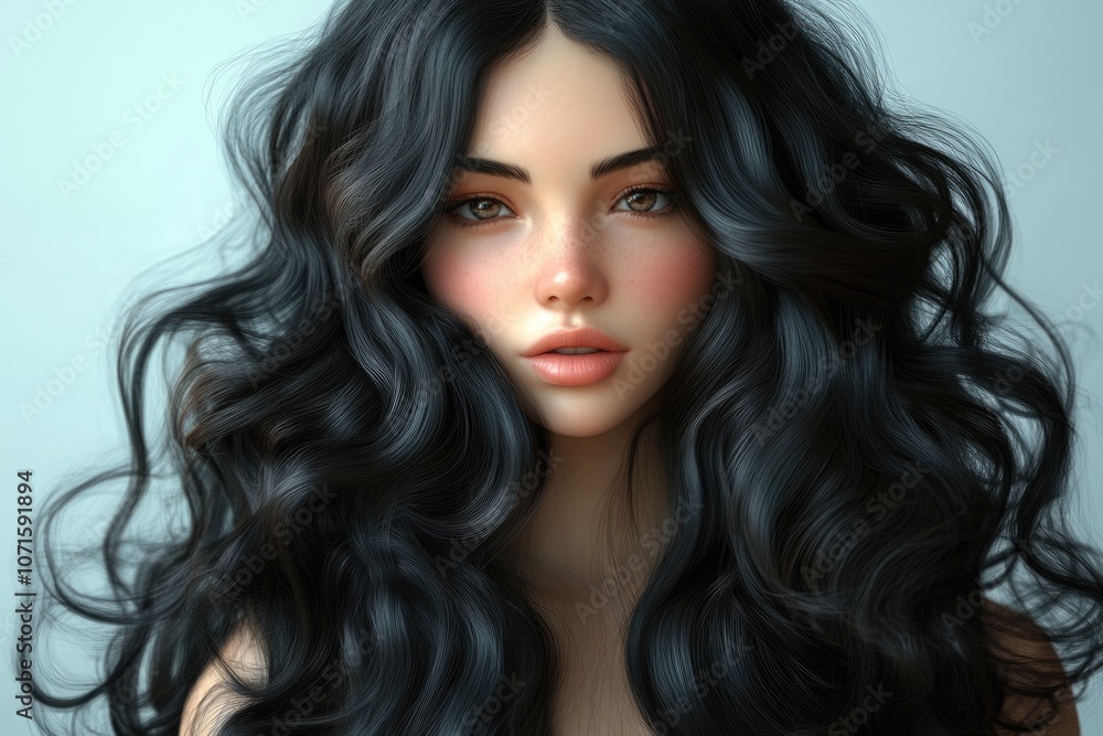 Fototapeta premium thick wavy hair