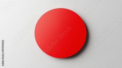 Blank red round adhesive paper sticker label isolated

 photo