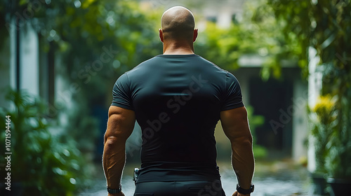 Muscular Man Back View Illu...