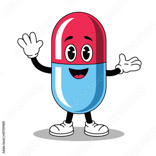 Friendly Cartoon Capsule Character Illustration