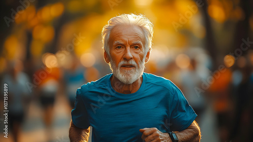 Senior Man Running in a Mar...