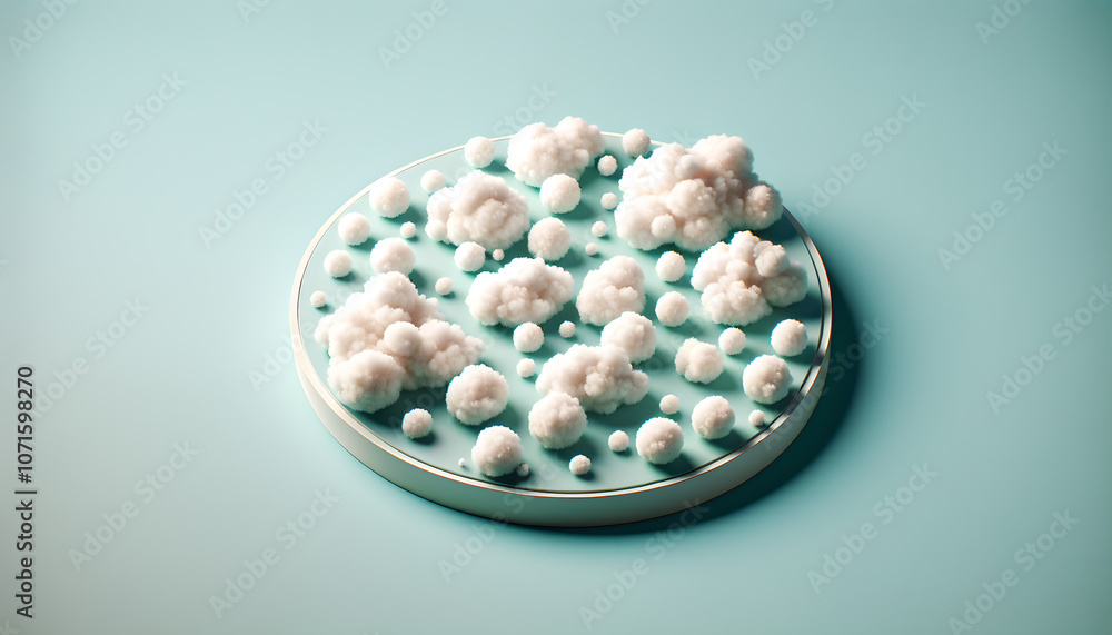 Scattered White Clouds on Light Turquoise Surface with Copy Space Scattered White Clouds on Light Turquoise Surface with Copy Space