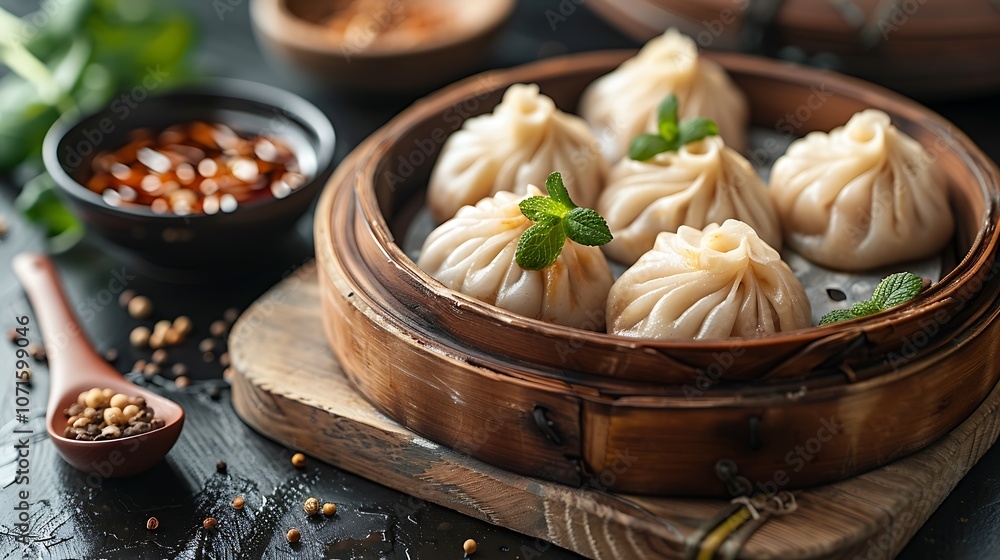 Shanghai xiao long bao soup dumplings filled pork and rich broth a popular dim sum dish Shanghai xiao long bao soup dumplings filled pork and rich broth a popular dim sum dish