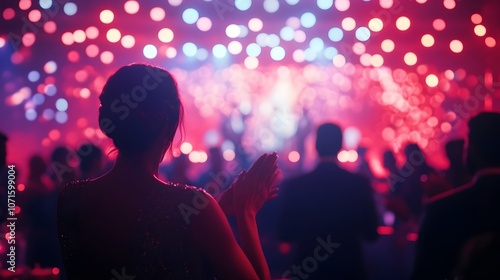 Celebratory Business Award Ceremony with Polished Stage and Enthusiastic Applause