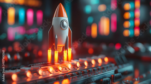 3D Illustration of a Rocket...