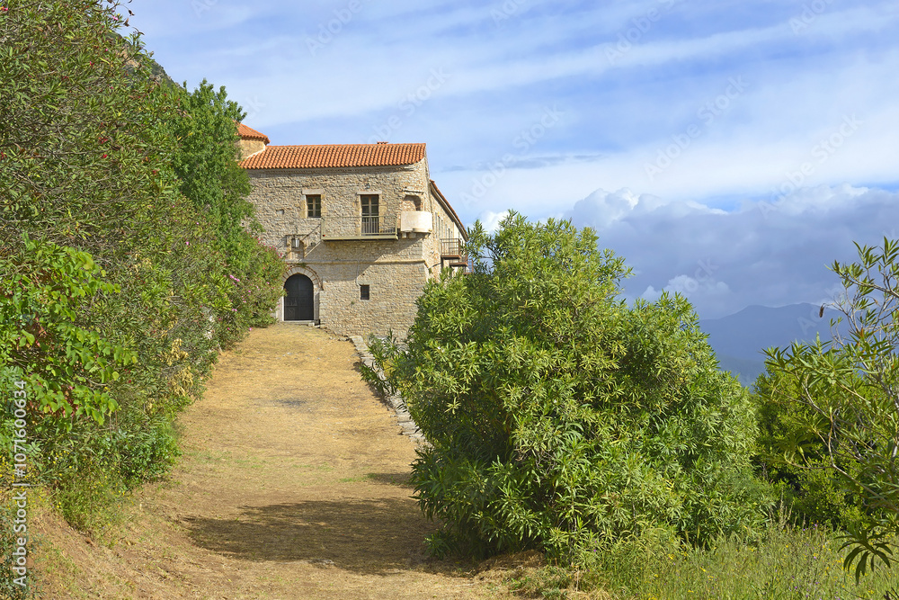 Vulkanou Monastery is a settlement and monastery in Messinia. It is located on Mount Ithomi, at an altitude of 359 meters and a short distance from ancient Messina, Greece