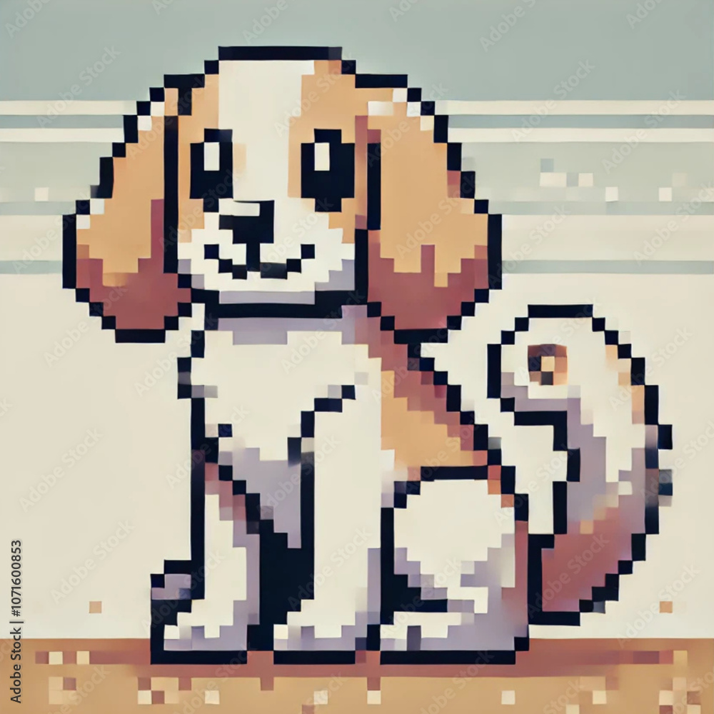 Pixelated Dog Art