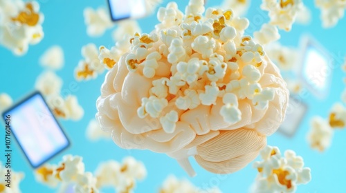 Popcorn Brain Digital Overload and Distraction Imagery