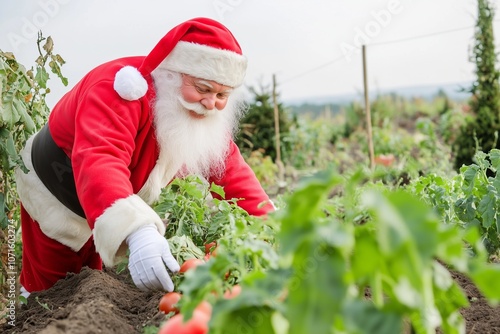 Farmer Santa Growing Crops photo