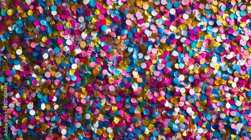 A colorful and vibrant image of confetti with a variety of colors and sizes