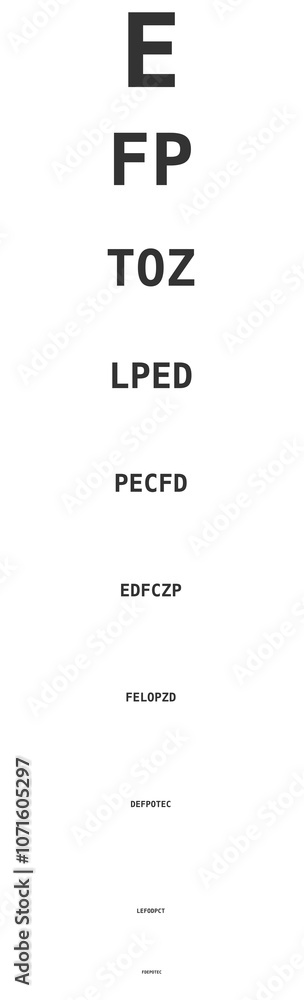 letters that get progressively smaller used by eye doctors to measure vision during exams letters that get progressively smaller used by eye doctors to measure vision during exams