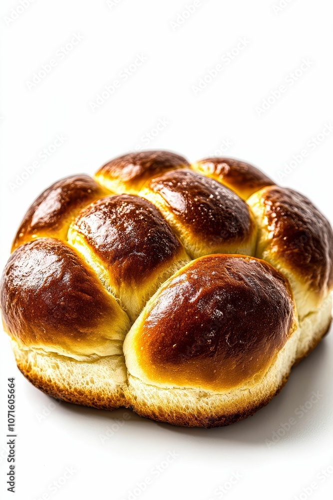 Fototapeta premium A golden brown braided bread.