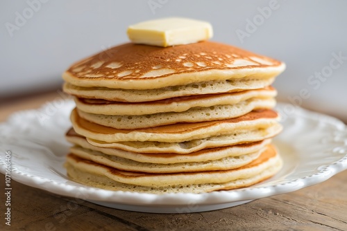 Wallpaper Mural a stack of buttered pancakes on a white plate Torontodigital.ca