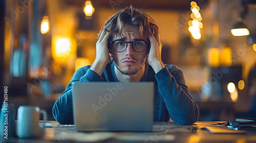 Man Stressed Out Working on...