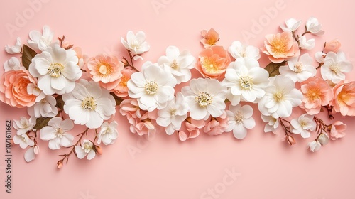 Wallpaper Mural ピンク色の壁紙と花 Torontodigital.ca