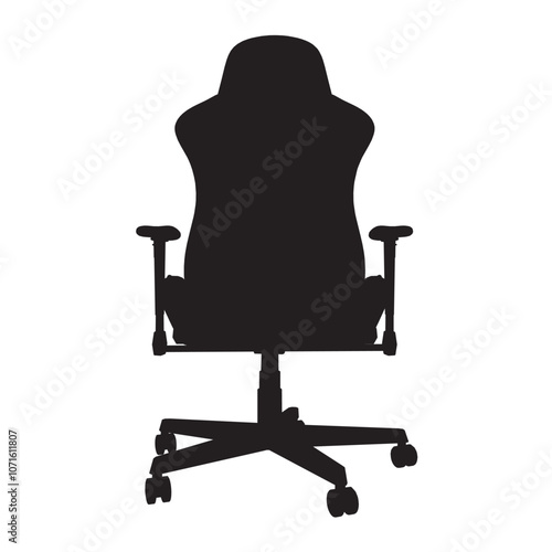 Gaming chair silhouette. Esports equipment. Armchair. Vector isolated illustrations