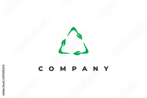 eco friendly product brand logo leaf triangle