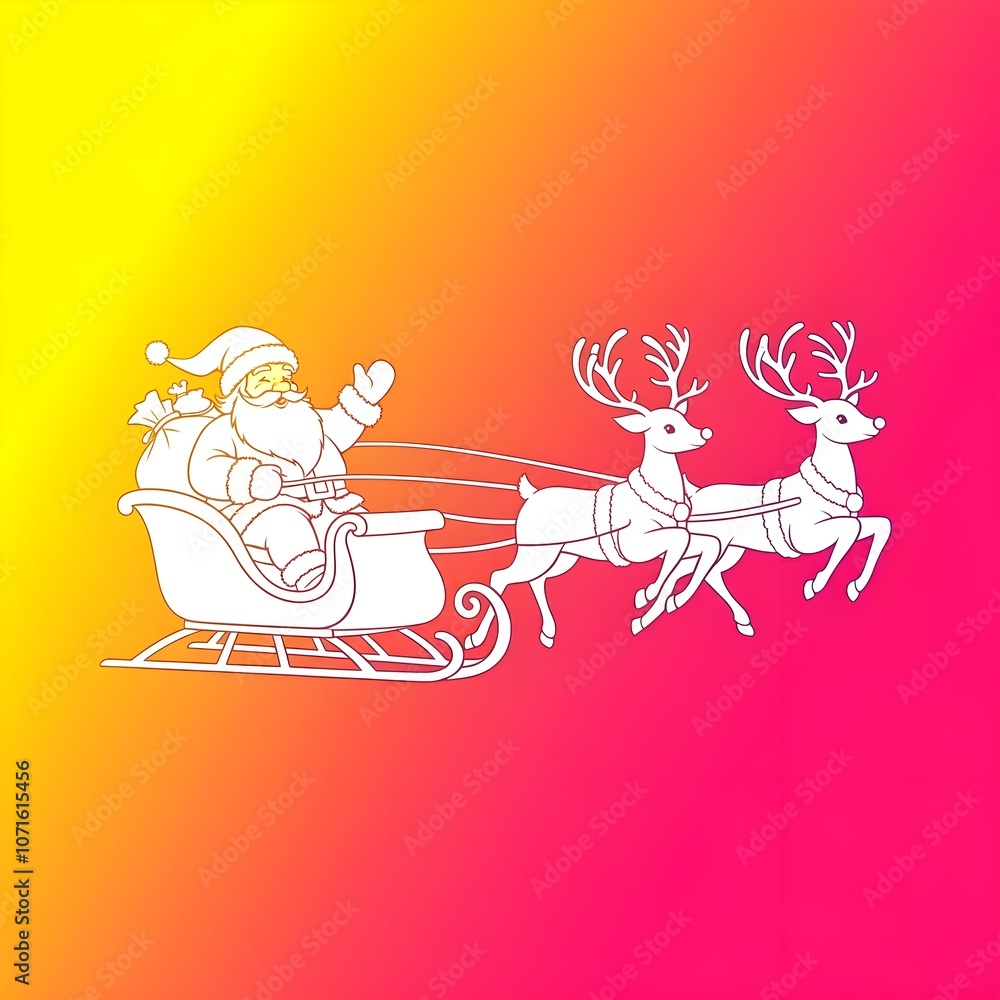 Obraz premium santa claus slok shadow red