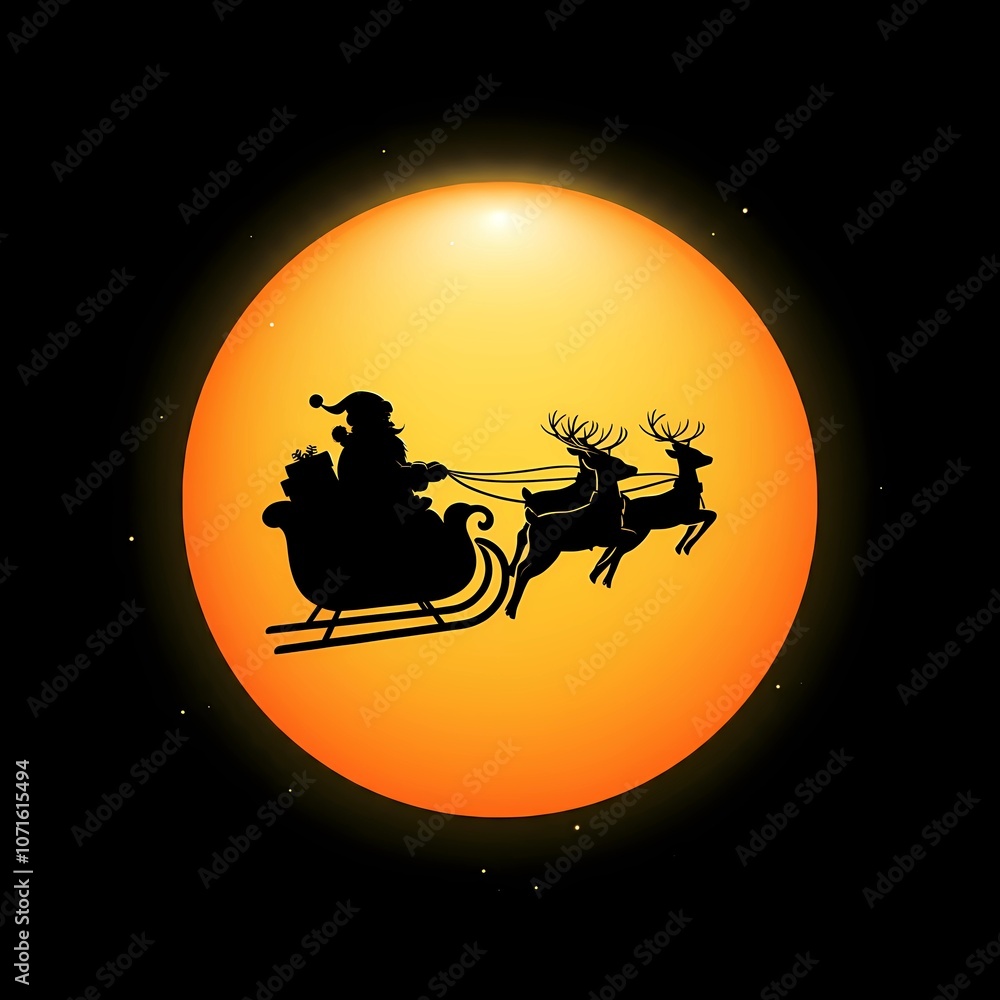 Fototapeta premium santa claus flying in the sky