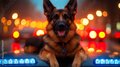 German Shepherd Dog on Car ...