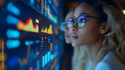Businesswoman Analyzing Dat...
