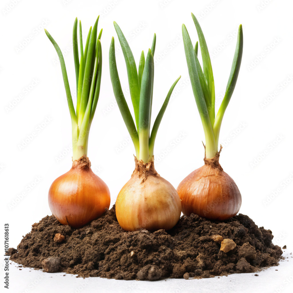 Fototapeta premium onion and garlic. onion, food, vegetable, isolated, plant, ingredient, bulb, spring, white, fresh, garlic, healthy, raw, organic, leaf, root, nature, onions, spice, vegetarian, growth, ripe, sprout, v