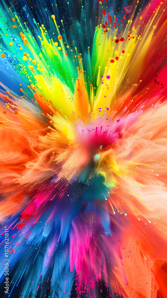 Obraz premium bursting colors of innovation: a vibrant display of creativity and imagination. generative ai