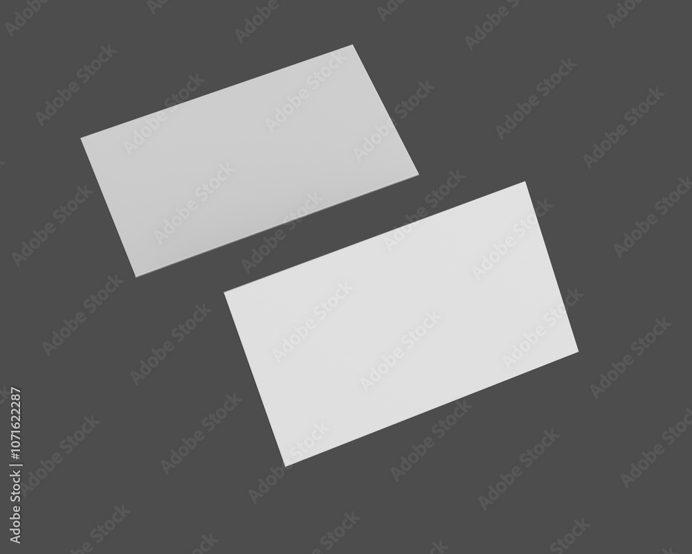Two Clean White Business Card Mockups Each Showcasing A Branding Card Template 3D Illustration Two Clean White Business Card Mockups Each Showcasing A Branding Card Template 3D Illustration