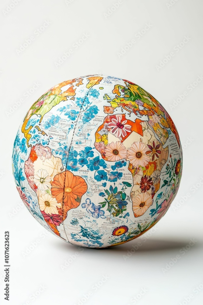 Floral globe on a white background. Floral globe on a white background.