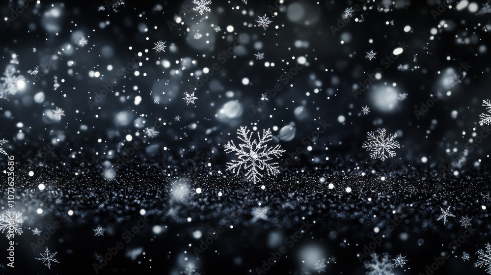Snowflakes gently fall in a serene winter scene illuminated by soft light during a cozy evening Snowflakes gently fall in a serene winter scene illuminated by soft light during a cozy evening