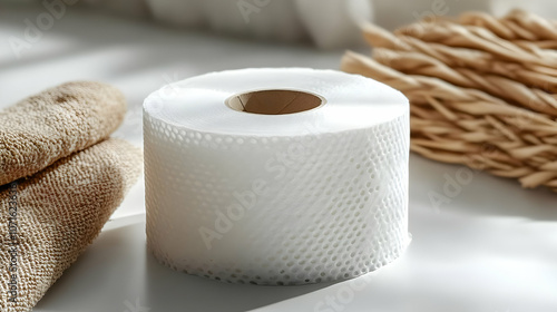 White Toilet Paper Roll wit...