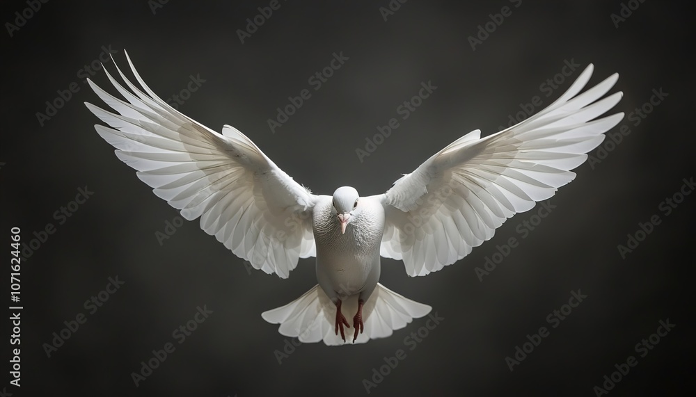 Obraz premium white pigeon flying isolated on transparent 