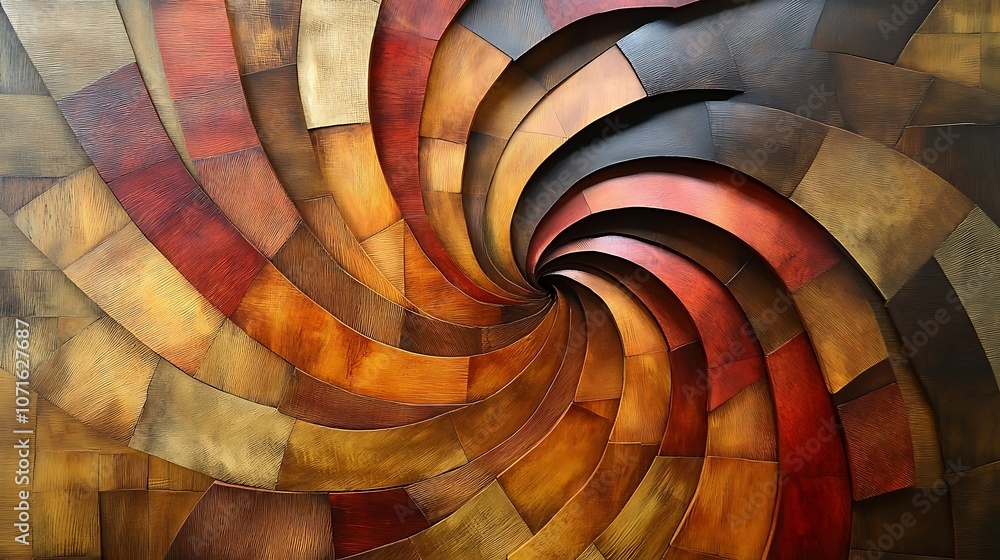 A wooden swirl pattern with brown, tan, and red hues, creating a vortex effect. A wooden swirl pattern with brown, tan, and red hues, creating a vortex effect.