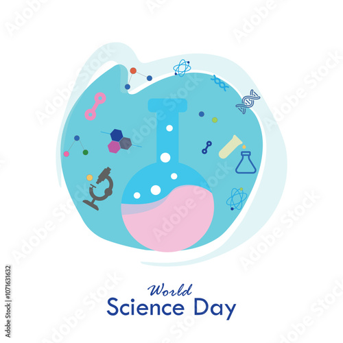 World Science Day vector, illustration. November 10.